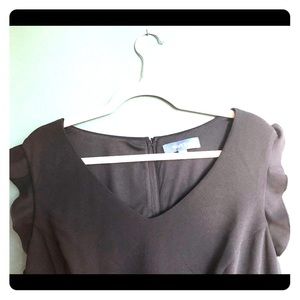 Frill sleeve, scalloped hem LBD